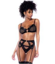 Ensemble 3 pièces en wetlook noir 